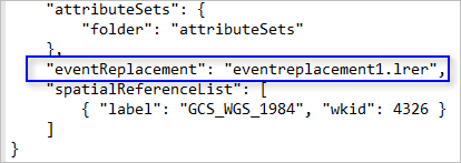 The eventReplacement section of The eventReplacement section of