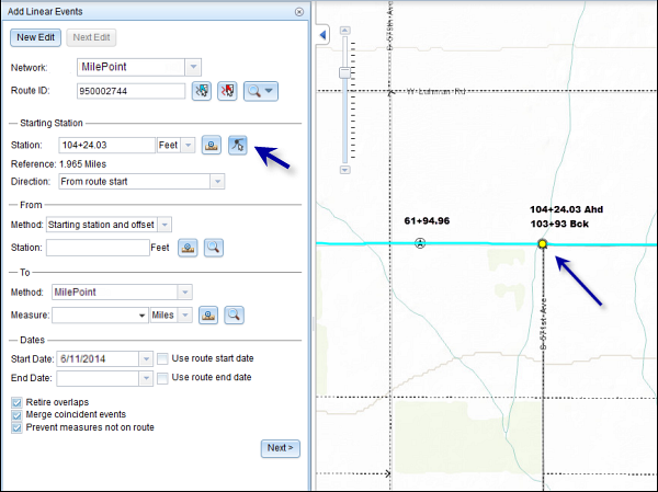 Selecting a station on the route Selecting a station on the route